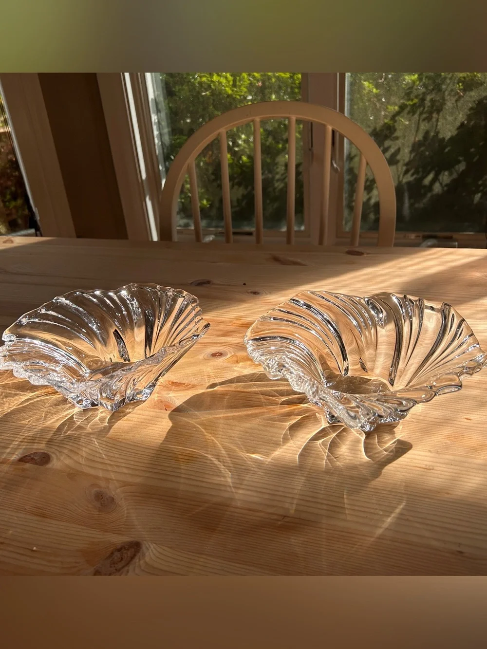 Vintage Crystal Swirl Bowls (Set of 2)